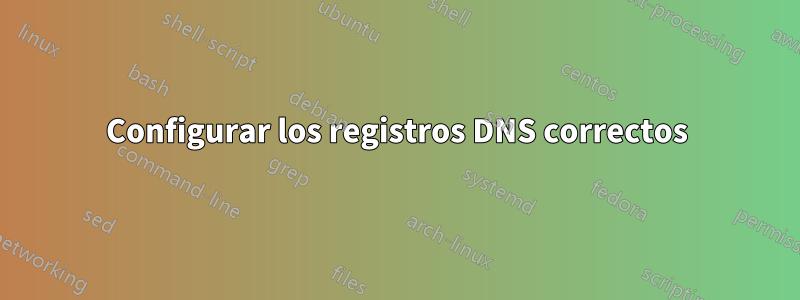 Configurar los registros DNS correctos