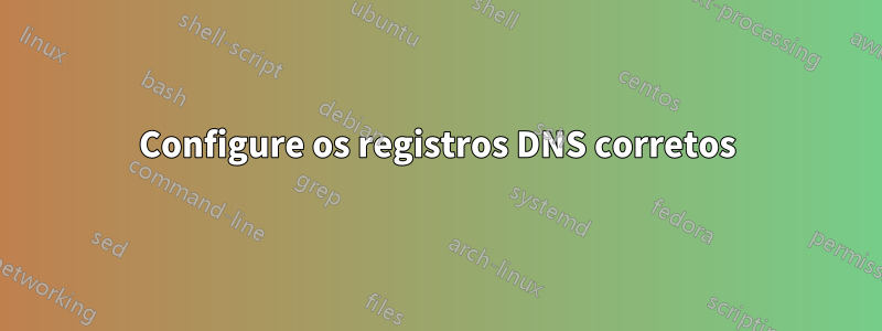 Configure os registros DNS corretos