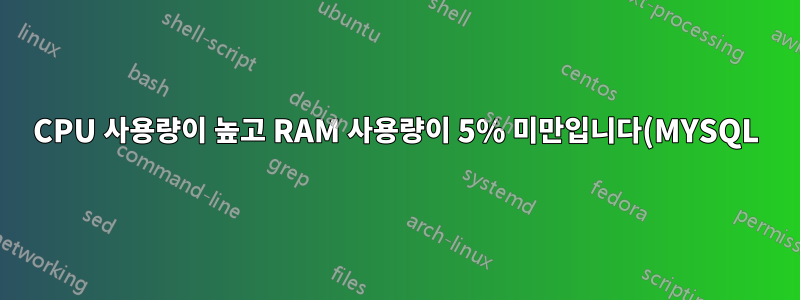 CPU 사용량이 높고 RAM 사용량이 5% 미만입니다(MYSQL). CPU 코어를 더 추가해야 합니까?