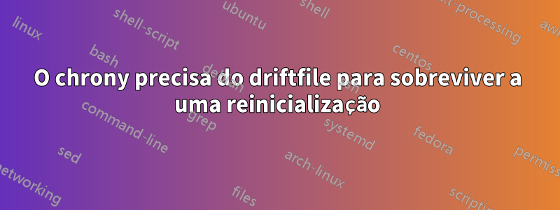 O chrony precisa do driftfile para sobreviver a uma reinicialização