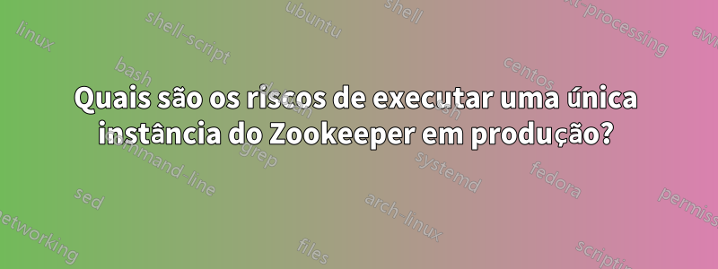 Quais são os riscos de executar uma única instância do Zookeeper em produção?