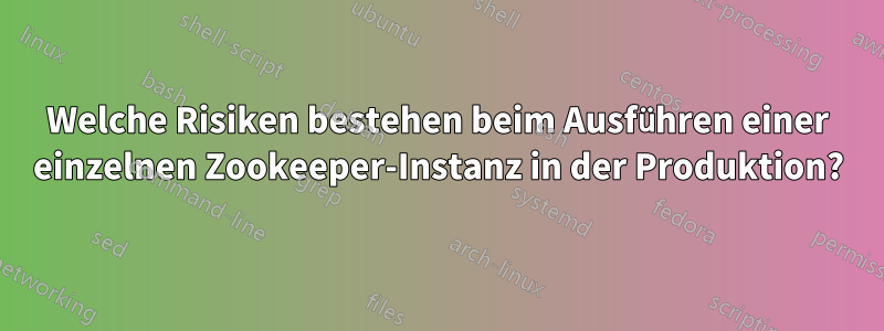 Welche Risiken bestehen beim Ausführen einer einzelnen Zookeeper-Instanz in der Produktion?