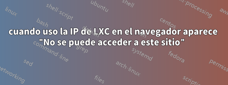 cuando uso la IP de LXC en el navegador aparece "No se puede acceder a este sitio"