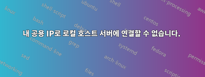 내 공용 IP로 로컬 호스트 서버에 연결할 수 없습니다.