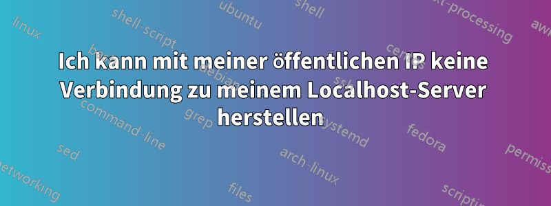 Ich kann mit meiner öffentlichen IP keine Verbindung zu meinem Localhost-Server herstellen 