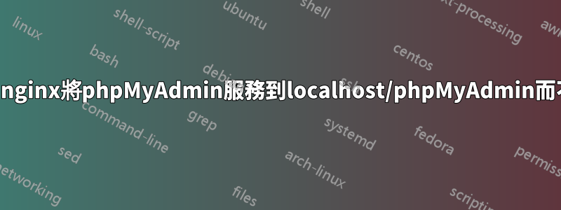 如何在docker中使用nginx將phpMyAdmin服務到localhost/phpMyAdmin而不是localhost:8080