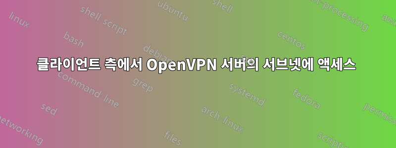 클라이언트 측에서 OpenVPN 서버의 서브넷에 액세스