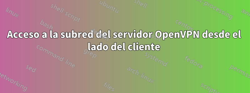 Acceso a la subred del servidor OpenVPN desde el lado del cliente