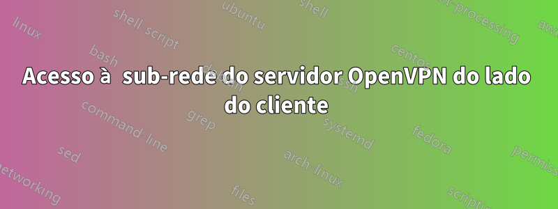 Acesso à sub-rede do servidor OpenVPN do lado do cliente