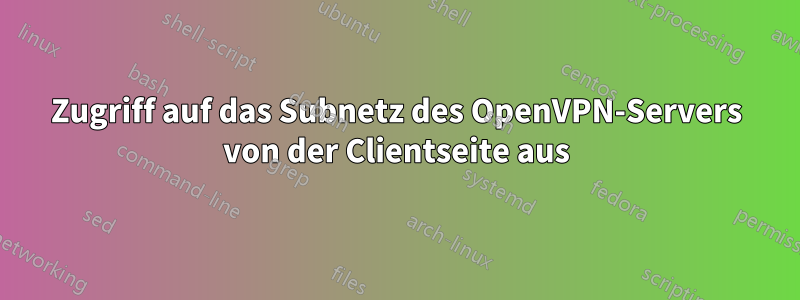 Zugriff auf das Subnetz des OpenVPN-Servers von der Clientseite aus