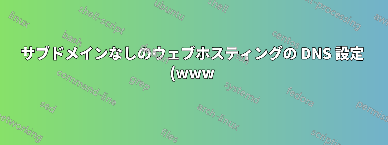 サブドメインなしのウェブホスティングの DNS 設定 (www)