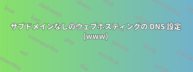 サブドメインなしのウェブホスティングの DNS 設定 (www)