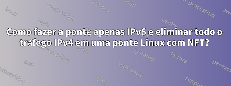 Como fazer a ponte apenas IPv6 e eliminar todo o tráfego IPv4 em uma ponte Linux com NFT?