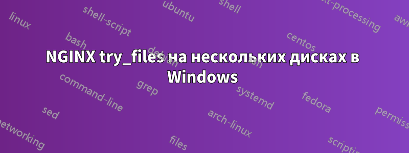 NGINX try_files на нескольких дисках в Windows