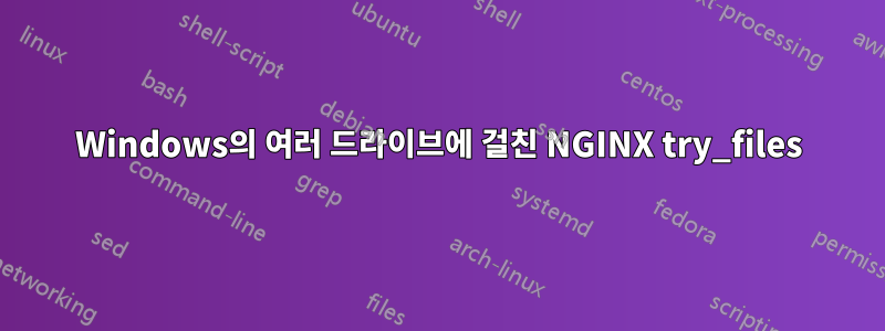 Windows의 여러 드라이브에 걸친 NGINX try_files