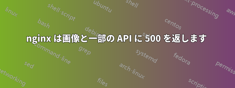 nginx は画像と一部の API に 500 を返します