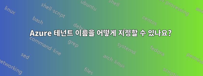 Azure 테넌트 이름을 어떻게 지정할 수 있나요?