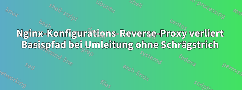 Nginx-Konfigurations-Reverse-Proxy verliert Basispfad bei Umleitung ohne Schrägstrich