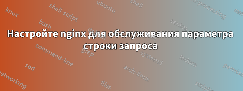 Настройте nginx для обслуживания параметра строки запроса