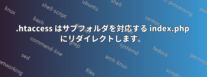 .htaccess はサブフォルダを対応する index.php にリダイレクトします。