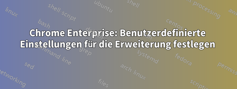 Chrome Enterprise: Benutzerdefinierte Einstellungen für die Erweiterung festlegen