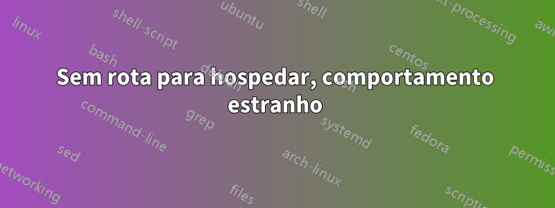 Sem rota para hospedar, comportamento estranho