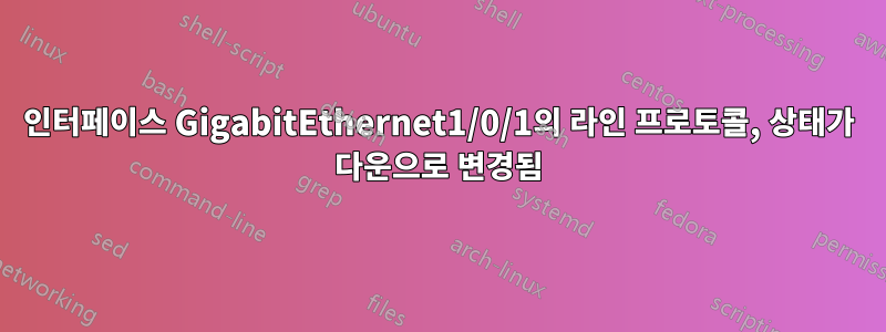 인터페이스 GigabitEthernet1/0/1의 라인 프로토콜, 상태가 다운으로 변경됨