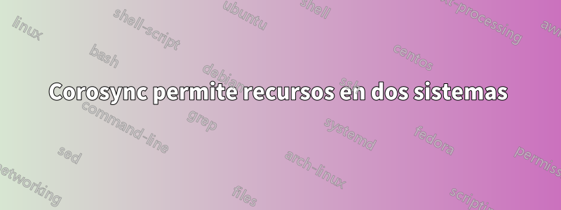 Corosync permite recursos en dos sistemas