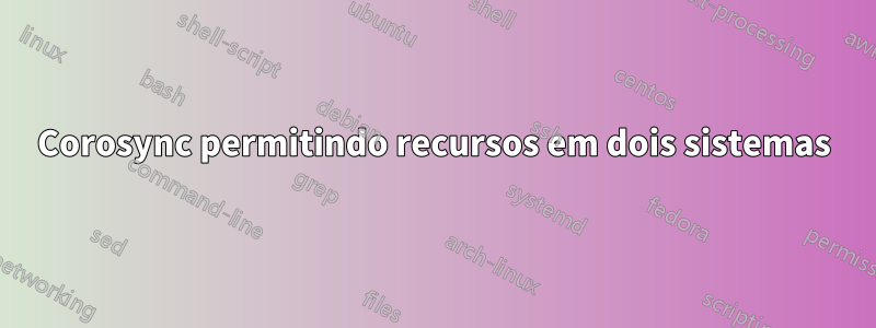 Corosync permitindo recursos em dois sistemas