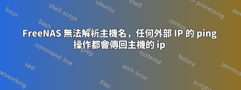 FreeNAS 無法解析主機名，任何外部 IP 的 ping 操作都會傳回主機的 ip