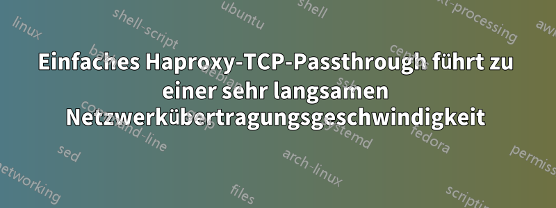 Einfaches Haproxy-TCP-Passthrough führt zu einer sehr langsamen Netzwerkübertragungsgeschwindigkeit