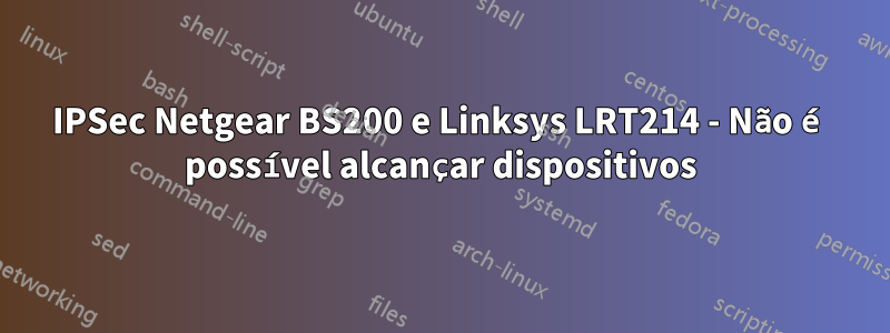 IPSec Netgear BS200 e Linksys LRT214 - Não é possível alcançar dispositivos