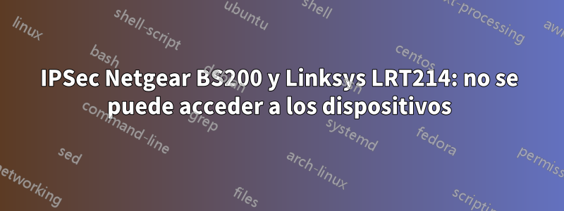 IPSec Netgear BS200 y Linksys LRT214: no se puede acceder a los dispositivos