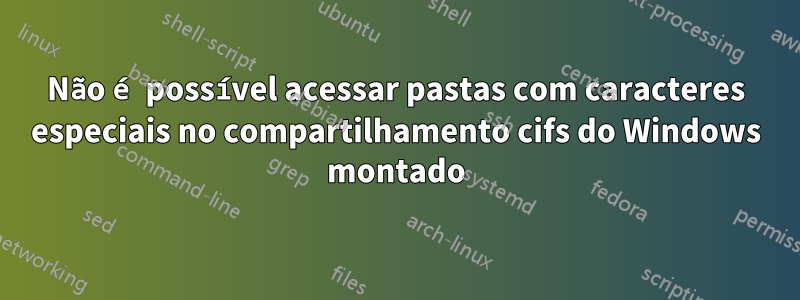 Não é possível acessar pastas com caracteres especiais no compartilhamento cifs do Windows montado