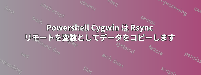 Powershell Cygwin は Rsync リモートを変数としてデータをコピーします