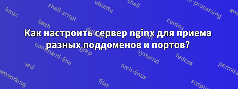 Как настроить сервер nginx для приема разных поддоменов и портов?