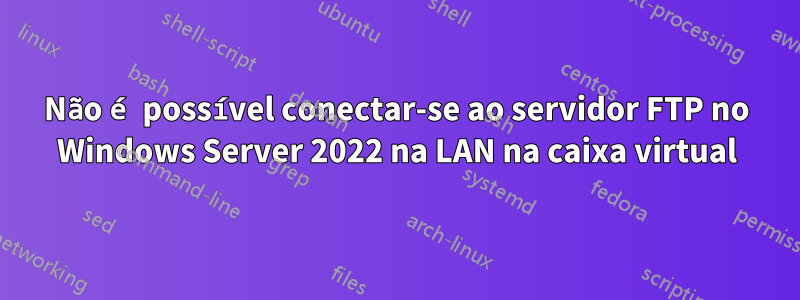 Não é possível conectar-se ao servidor FTP no Windows Server 2022 na LAN na caixa virtual