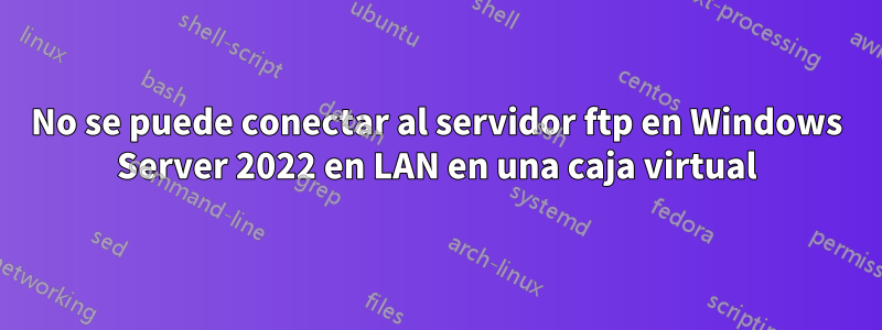 No se puede conectar al servidor ftp en Windows Server 2022 en LAN en una caja virtual