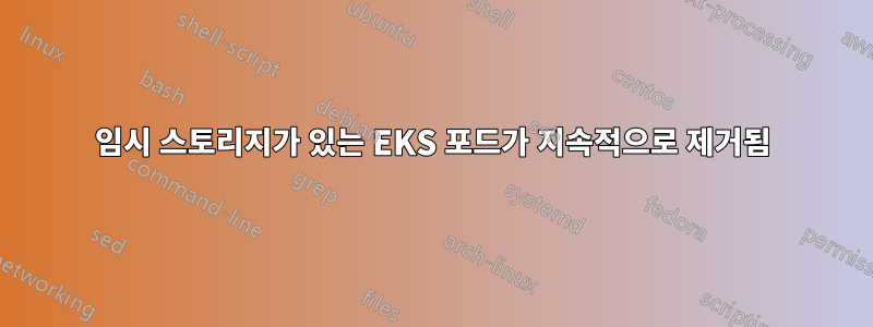 임시 스토리지가 있는 EKS 포드가 지속적으로 제거됨