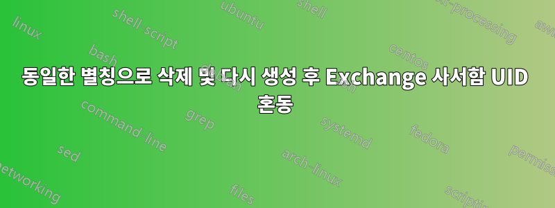 동일한 별칭으로 삭제 및 다시 생성 후 Exchange 사서함 UID 혼동