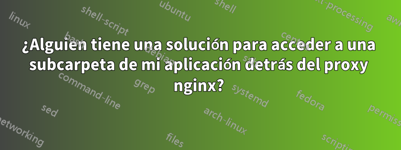 ¿Alguien tiene una solución para acceder a una subcarpeta de mi aplicación detrás del proxy nginx?