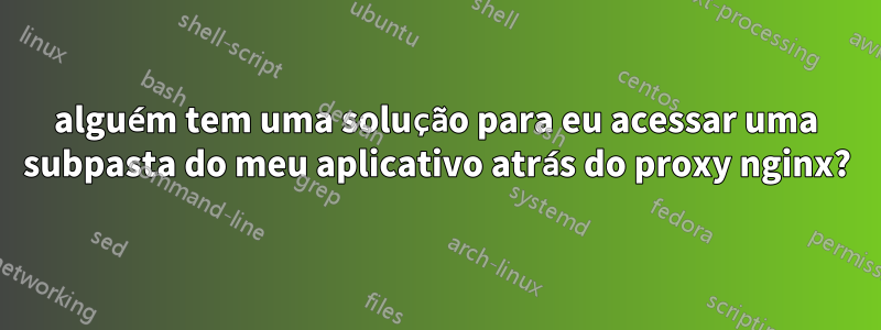 alguém tem uma solução para eu acessar uma subpasta do meu aplicativo atrás do proxy nginx?