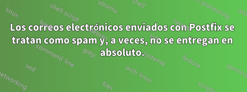 Los correos electrónicos enviados con Postfix se tratan como spam y, a veces, no se entregan en absoluto.