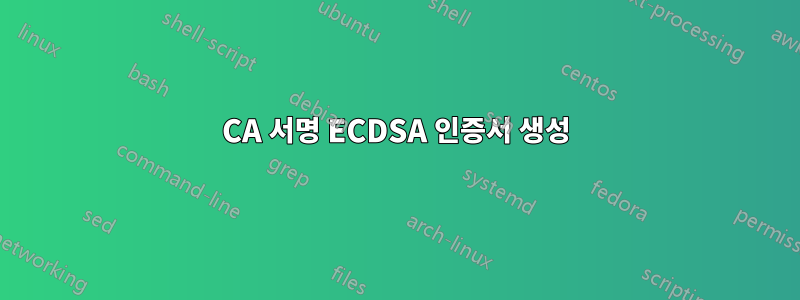 CA 서명 ECDSA 인증서 생성