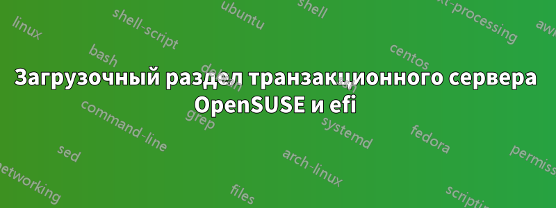 Загрузочный раздел транзакционного сервера OpenSUSE и efi