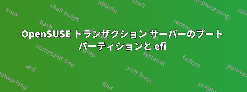 OpenSUSE トランザクション サーバーのブート パーティションと efi