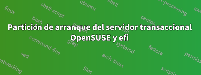 Partición de arranque del servidor transaccional OpenSUSE y efi