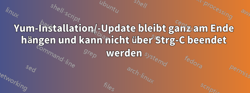 Yum-Installation/-Update bleibt ganz am Ende hängen und kann nicht über Strg-C beendet werden