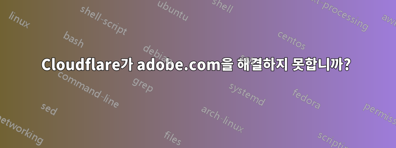 Cloudflare가 adobe.com을 해결하지 못합니까?