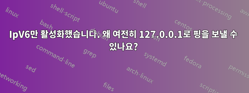 IpV6만 활성화했습니다. 왜 여전히 127.0.0.1로 핑을 보낼 수 있나요?